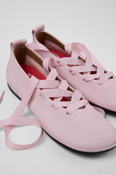 Camper Right Nina Leather Lace-Up Ballerina Flat