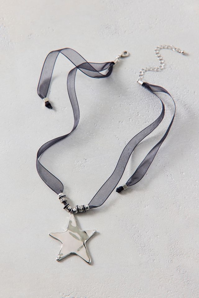 Georgia Statement Pendant Ribbon Necklace #1