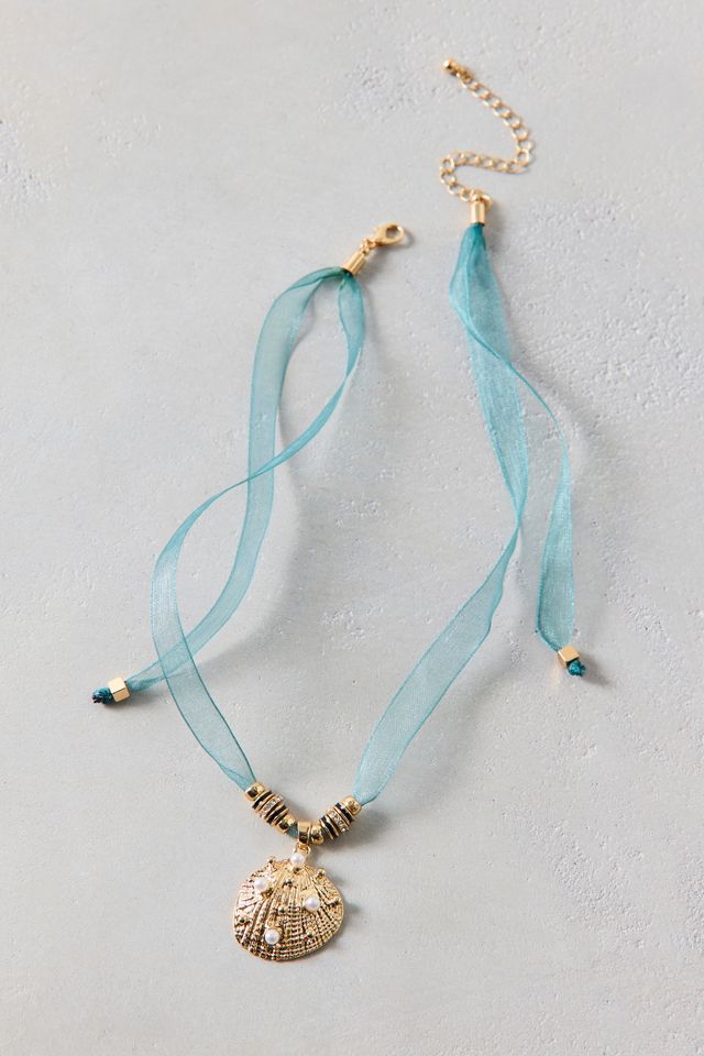 Georgia Statement Pendant Ribbon Necklace #1