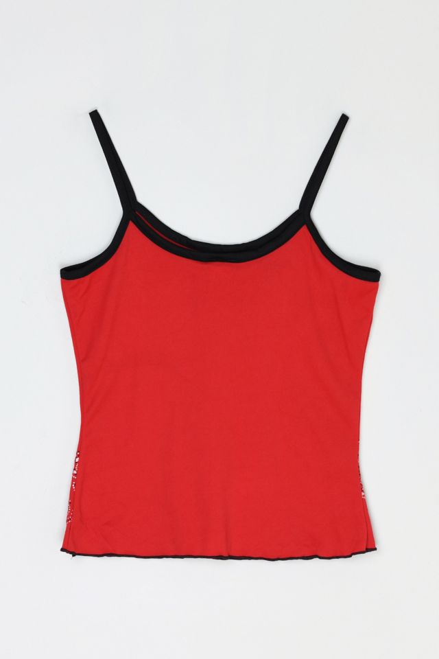 Vintage Y2k Glittered Red & Black Top #2