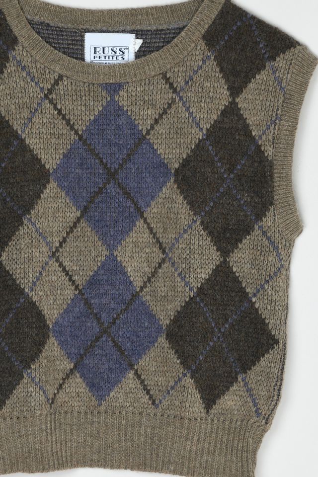 Vintage 90s Argyle Sweater Vest | Urban Outfitters
