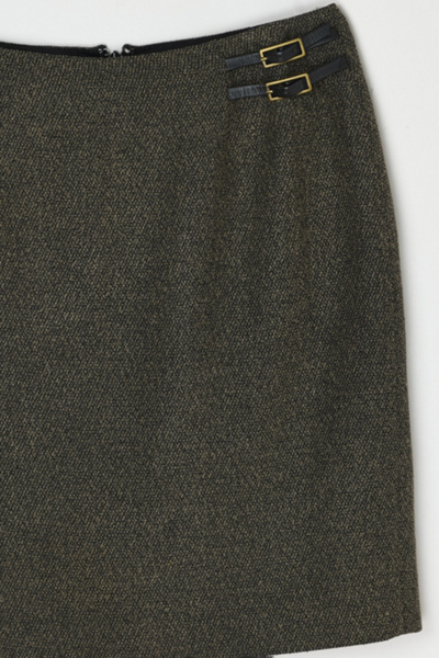 Vintage Y2k Woven Buckled Mini Skirt