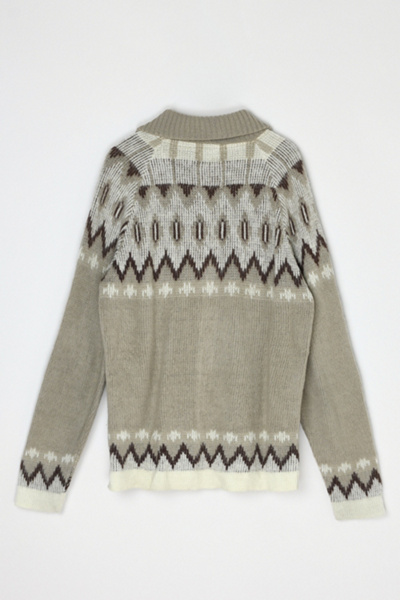 Vintage 1960s London Fog Fair Isle Zip-Up Sweater