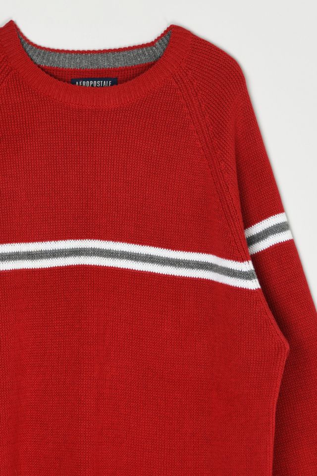 Vintage Y2k Red Striped Knit Sweater #1
