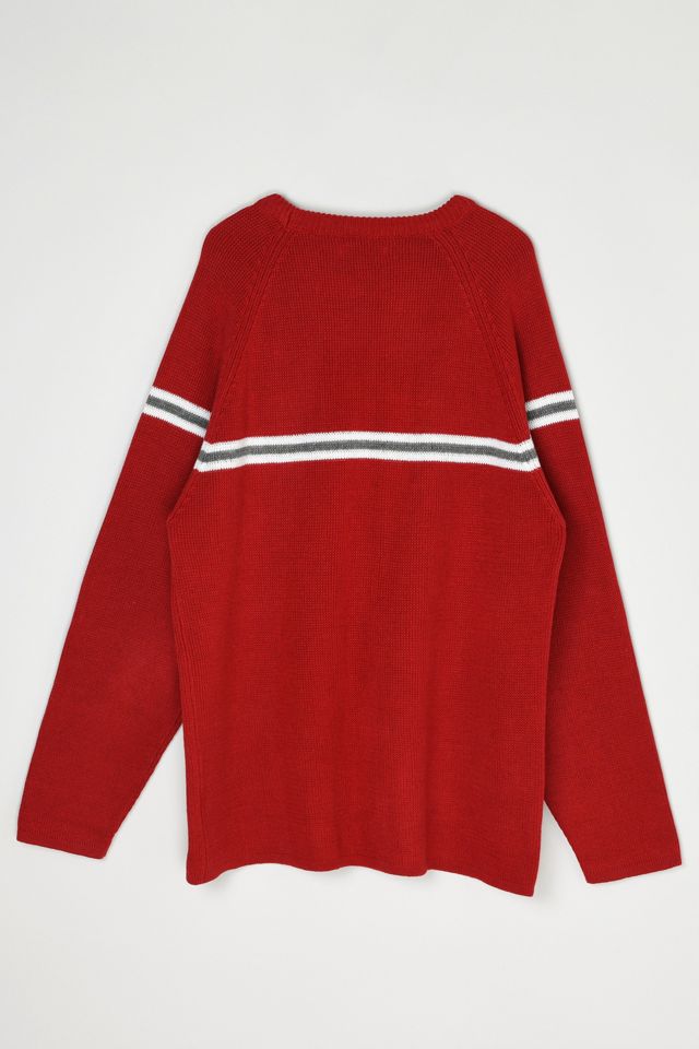 Vintage Y2k Red Striped Knit Sweater #2