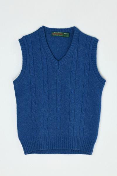Vintage 70s Cable Knit Sweater Vest | Urban Outfitters