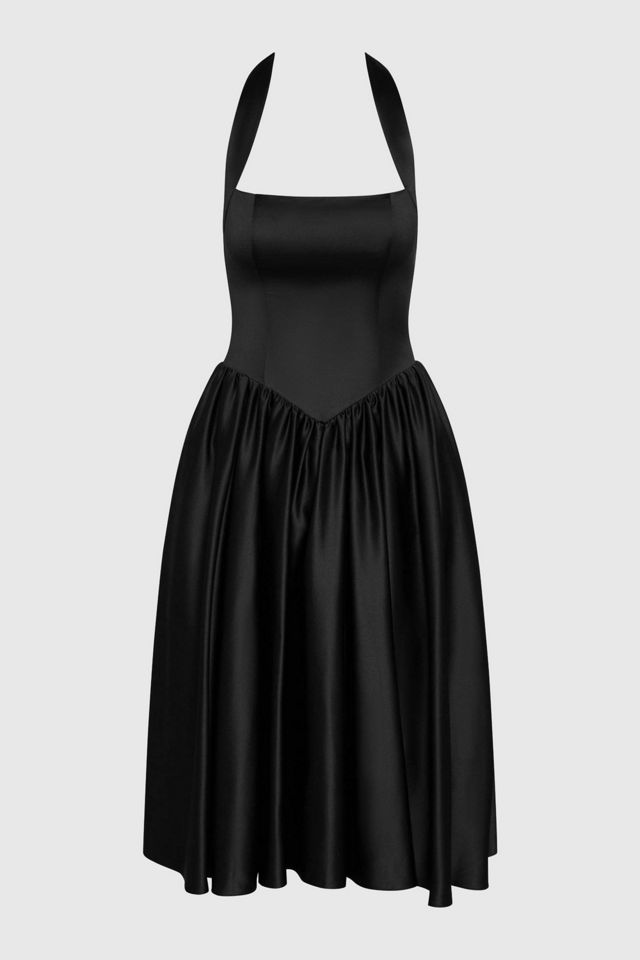 LEAU Hart Halter Corset Midi Dress | Urban Outfitters