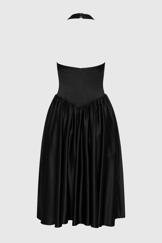 LEAU Hart Halter Corset Midi Dress | Urban Outfitters