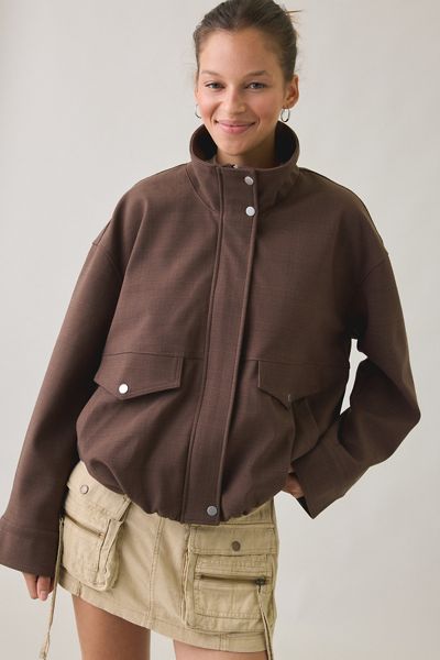 UO Harper Funnel Neck Bomber Jacket