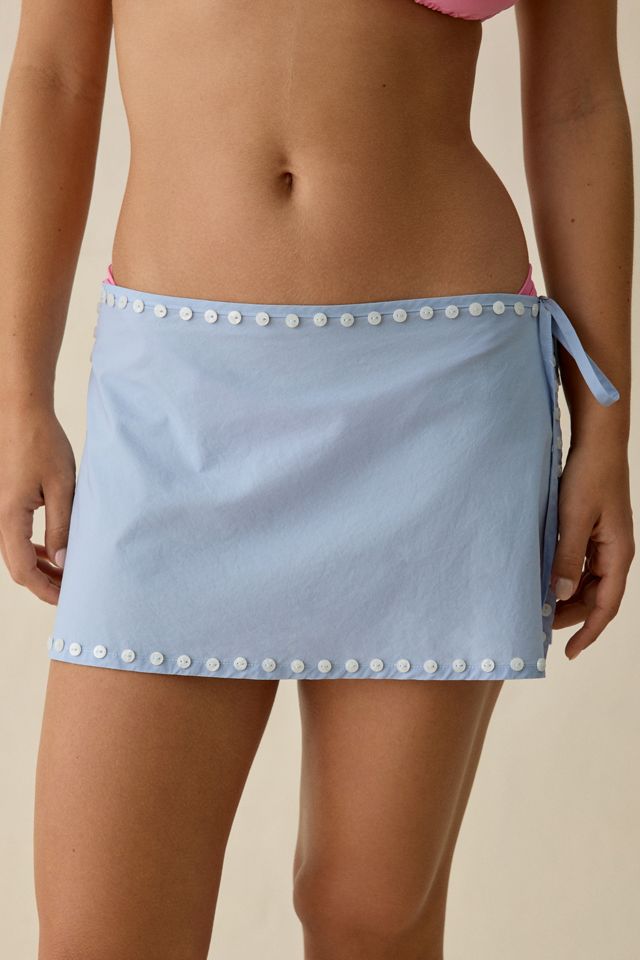 UO Cute As a Button Embellished Side-Tie Mini Sarong #1