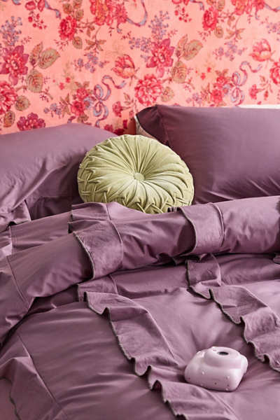 Sculpted Ruffle Cotton Duvet Cover