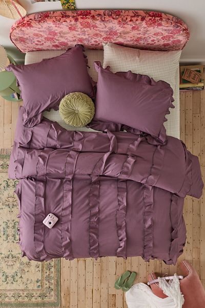 Sculpted Ruffle Cotton Duvet Cover