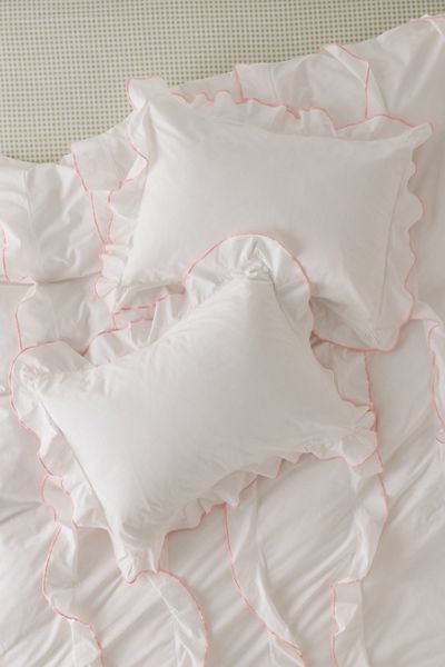 Sculpted Ruffle Cotton Sham Set