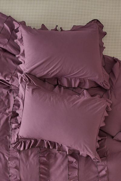 Sculpted Ruffle Cotton Sham Set