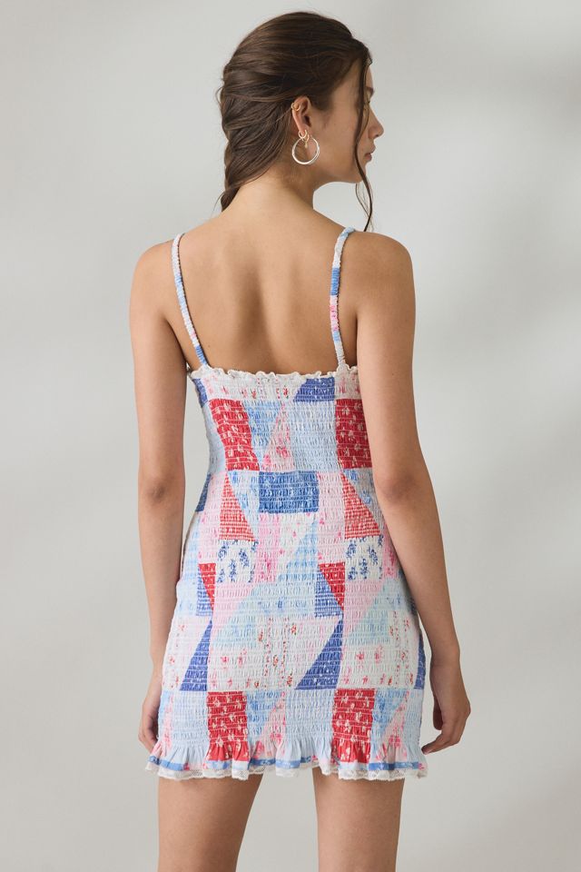 LoveShackFancy Solier Heartland Patchwork Smocked Mini Dress #3