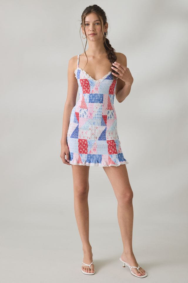 heartland mini dress Sage and Co LoveShackFancy Solier Heartland Patchwork Smocked