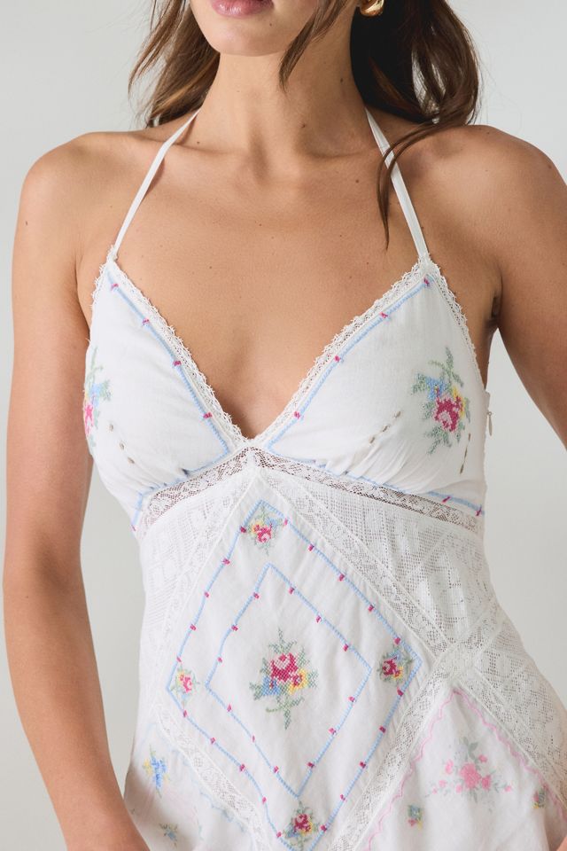 Mini-robe dos nu brodée à patchwork Elira de LoveShackFancy #3