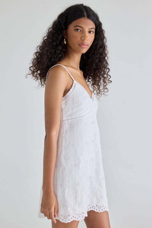 LoveShackFancy Becklyn Eyelet Lace Linen Mini Dress #3