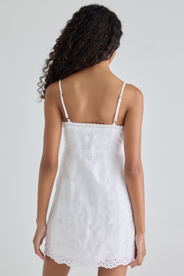 LoveShackFancy Becklyn Eyelet Lace Linen Mini Dress #4
