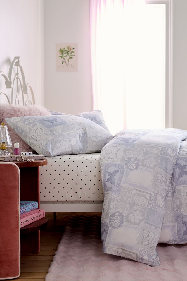 Dottie Lace Printed Soft Tee Jersey Duvet Cover #1
