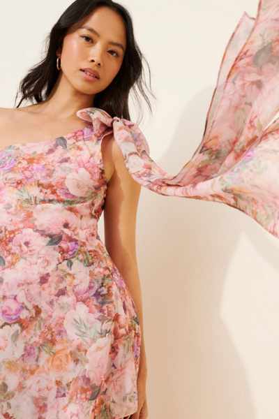 Lulu's Amara One Shoulder Tiered Maxi Dress