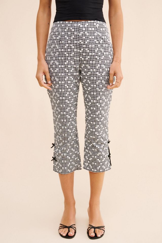For Love & Lemons Mimi Embroidered Capri Pants #3