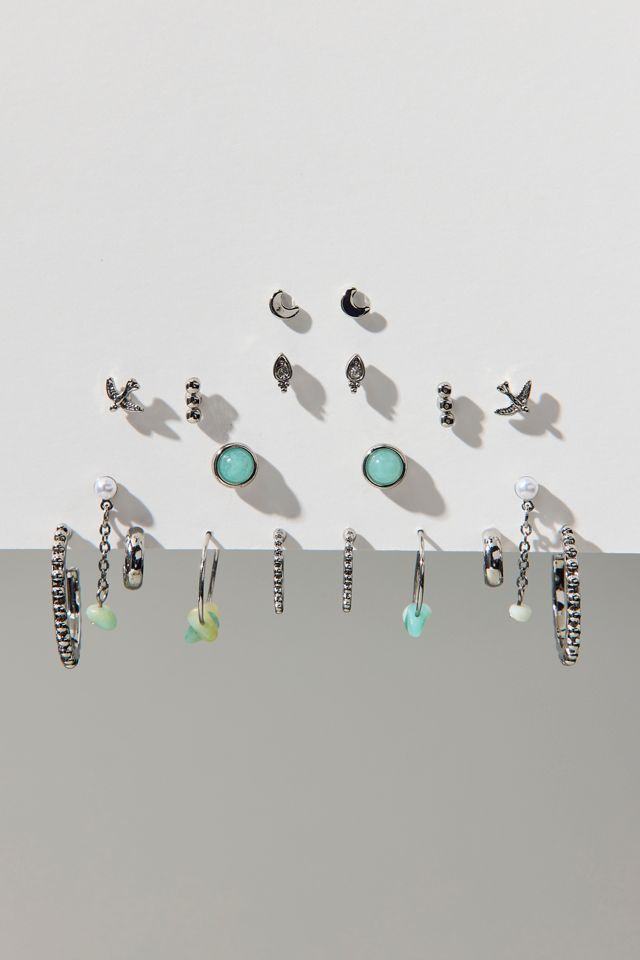 Sassafras Post And Hoop Multi Earrings Set #2