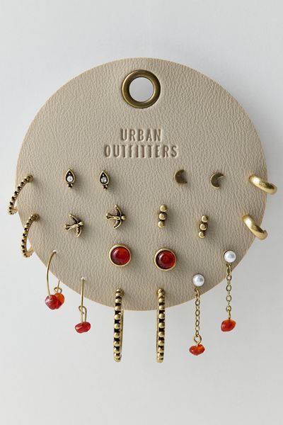 Ensemble de boucles d'oreilles multiples à tige et anneau Sassafras