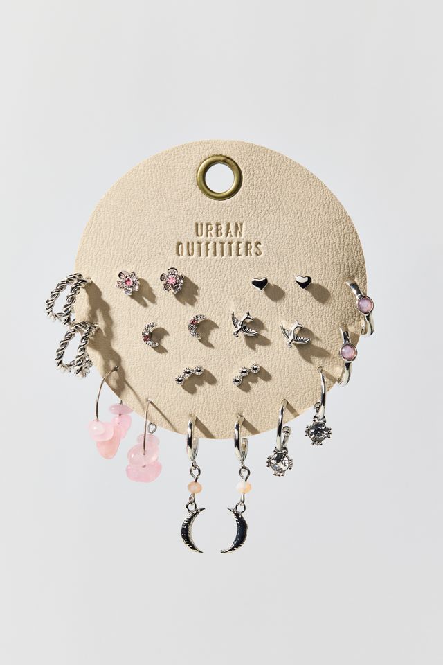 Summer Moon Stone Charm Multi Earrings Set #2