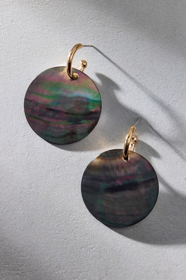Shell Charm Hoop Earrings #1