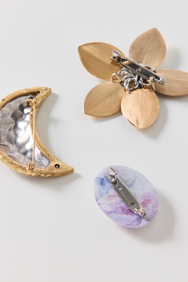 Moonflower Stone Brooch Set #1