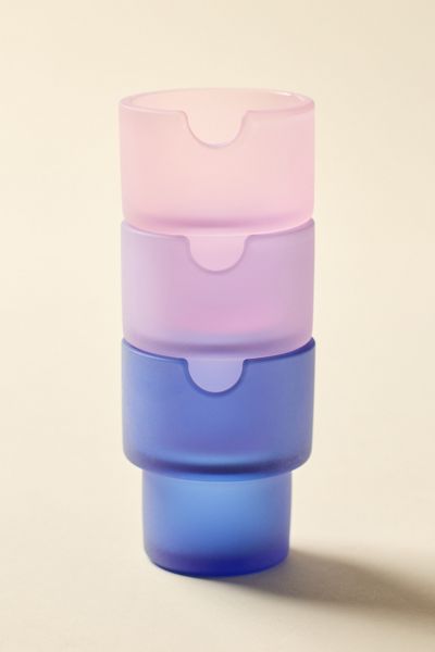 NWTN Home Tinted Glass Flower Pot Ashtray Set