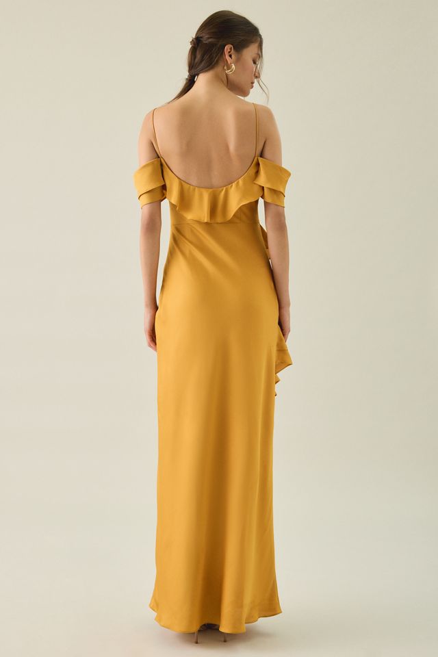 Lulus Aviva Asymmetric Cascading Ruffle Off-The-Shoulder Maxi Dress #3