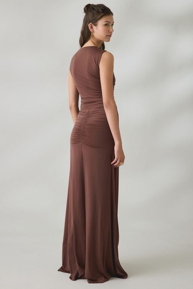 Lulus Rae Asymmetric Ruched Cascading Ruffle Maxi Dress #1
