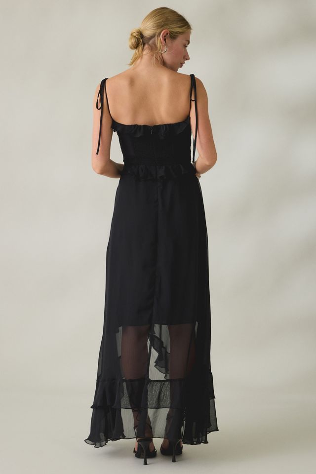 Lulus Jamie Tie-Strap Ruffle High-Low Maxi Dress #3