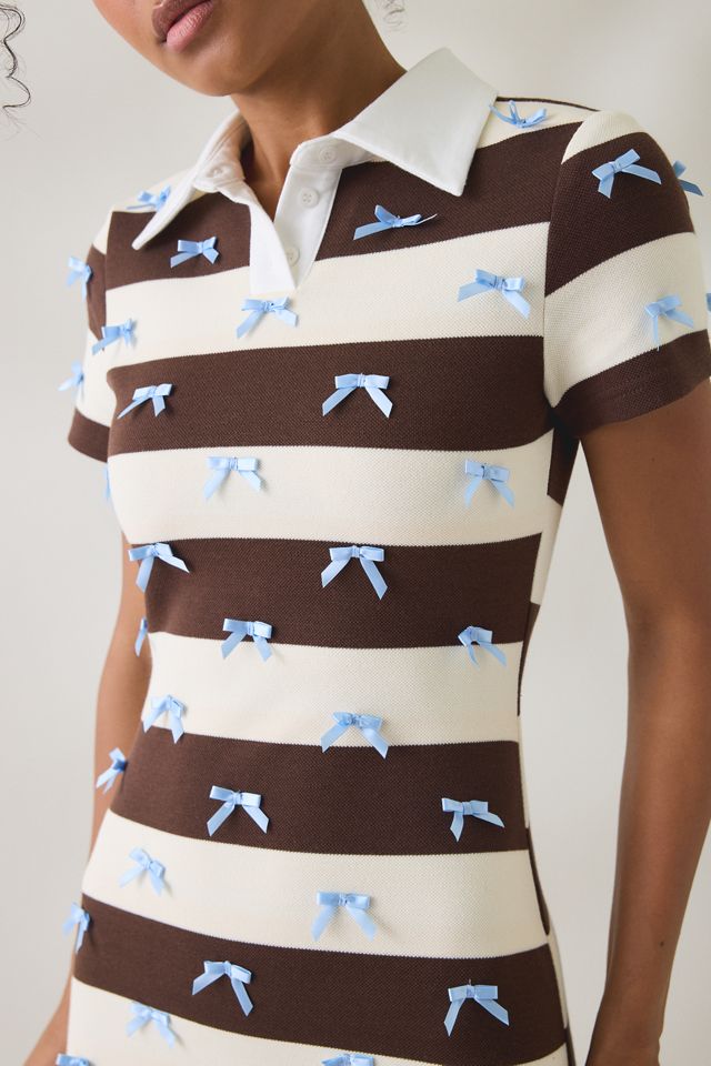 Jacquie The Label Bianca Bow Detail Polo Mini Dress #1