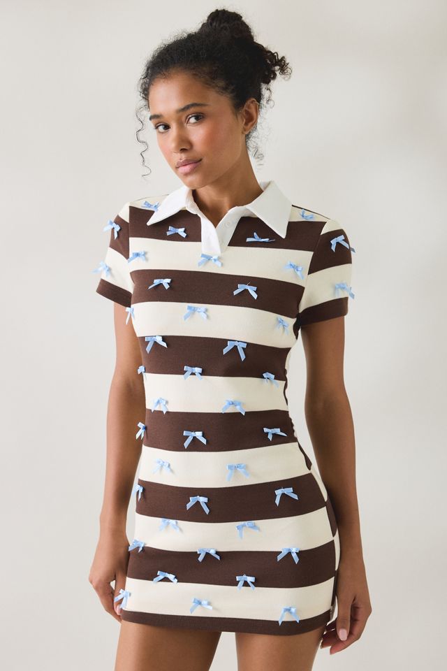 Jacquie The Label Bianca Bow Detail Polo Mini Dress #2
