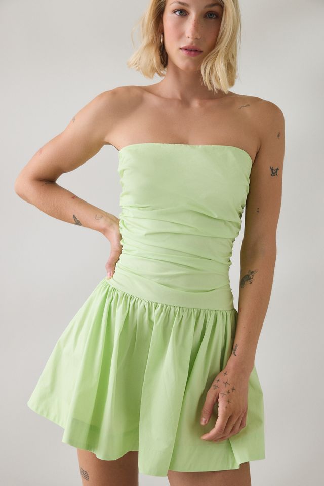 NIA Currant Ruched Drop Waist Strapless Mini Dress #2