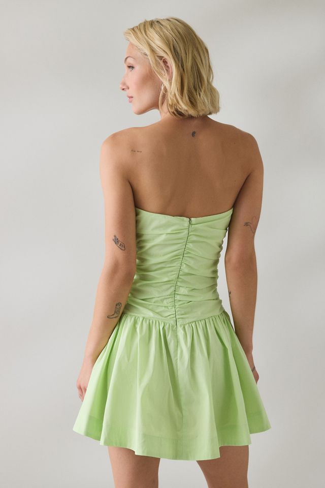 NIA Currant Ruched Drop Waist Strapless Mini Dress #3