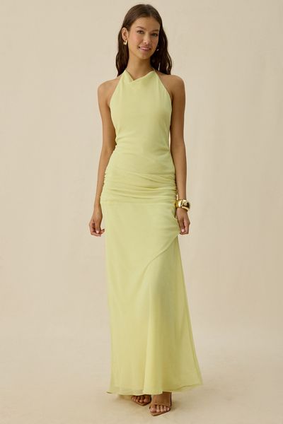NIA Giulia Sleeveless High Neck Halter Maxi Dress