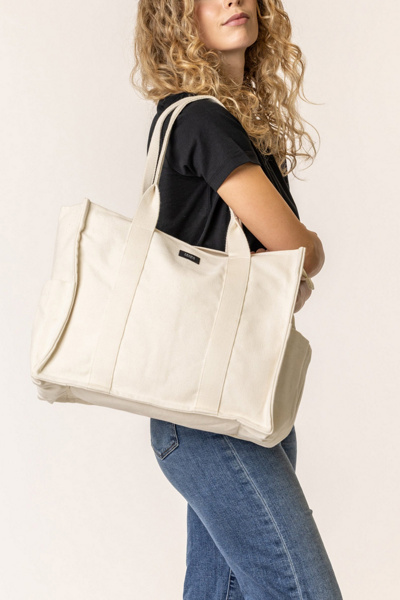 Terra Thread Everyday Canvas Tote Bag in Natural, Women's at Urban Outfitters