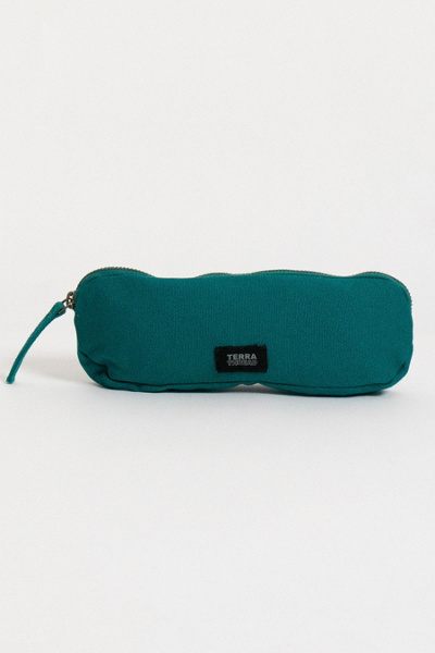 Terra Thread Organic Cotton Pencil Bag In Deep Sea Teal At Urban Outfitters In Blue
