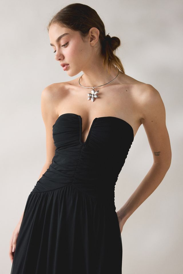 NIA Beverly Ruched Strapless Maxi Dress #1