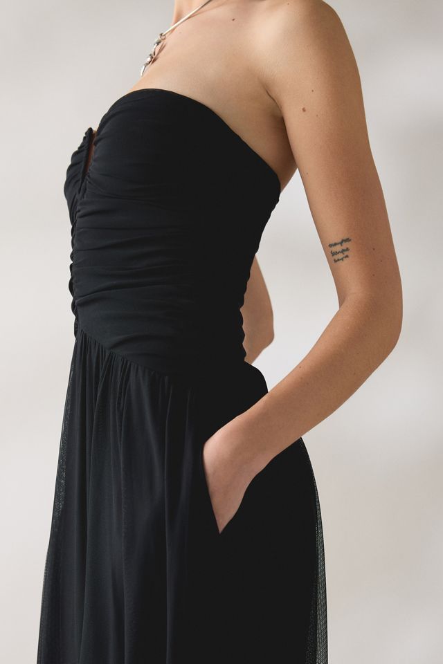 NIA Beverly Ruched Strapless Maxi Dress #4