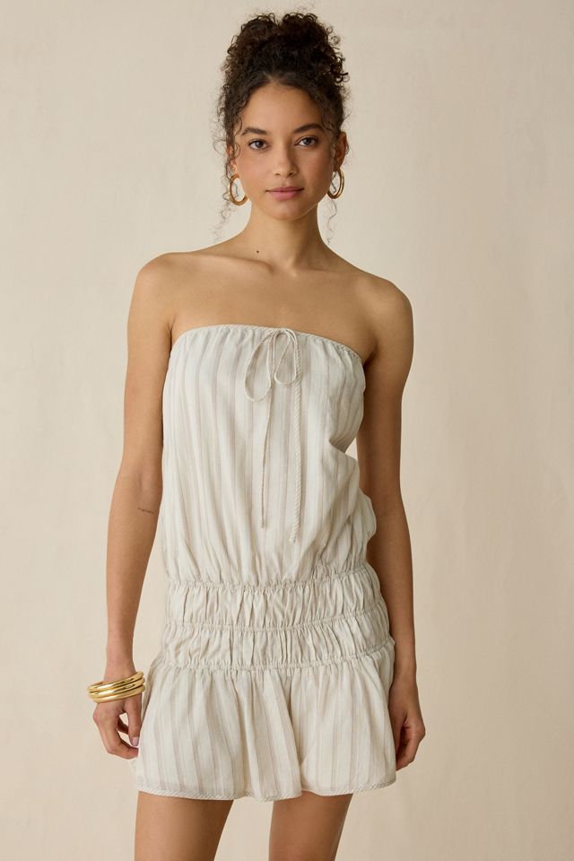NIA Mara Ruched Drop Waist Strapless Mini Dress #3