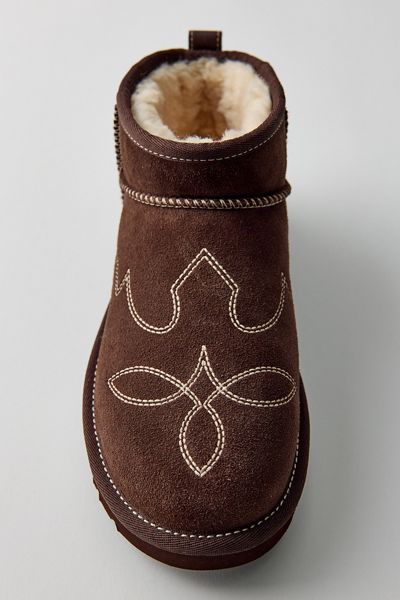 UGG Women's Classic Ultra Mini Western Embroidered Boots
