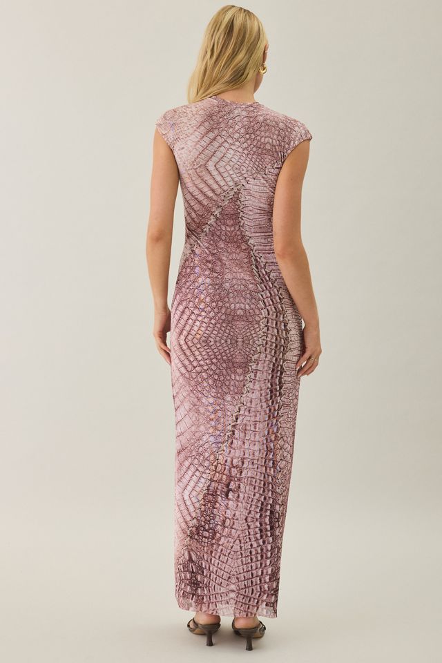 AFRM Mylo Crew Neck Cap Sleeve Mesh Maxi Dress #1
