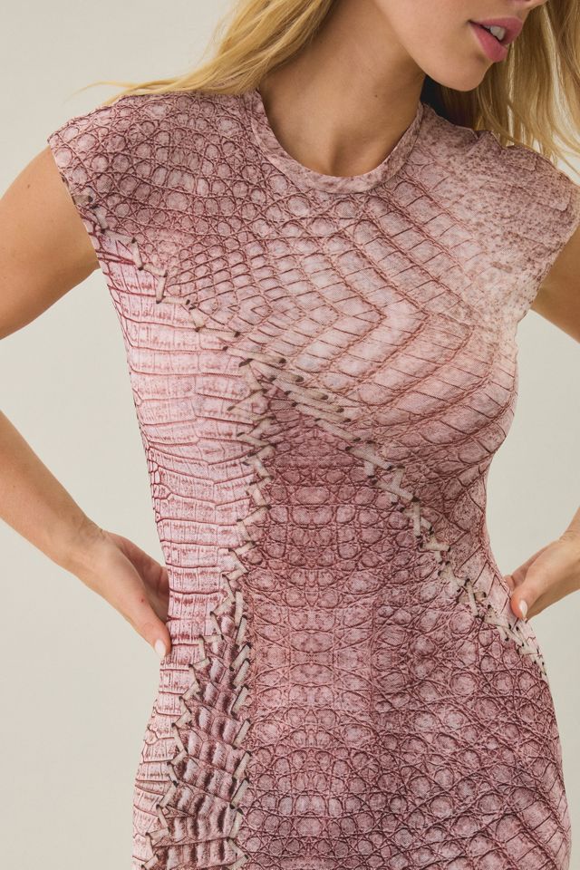 AFRM Mylo Crew Neck Cap Sleeve Mesh Maxi Dress #3