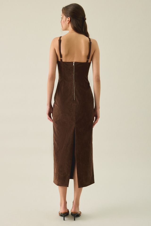 Bardot Estine Vegan Suede Seamed Midi Dress #2