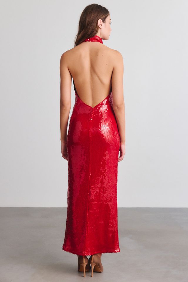 Bardot Eryn Sequin Open-Back Halter Neck Maxi Dress #3